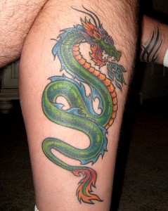 dragon leg tattoo