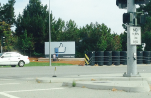 Facebook entrance like sign
